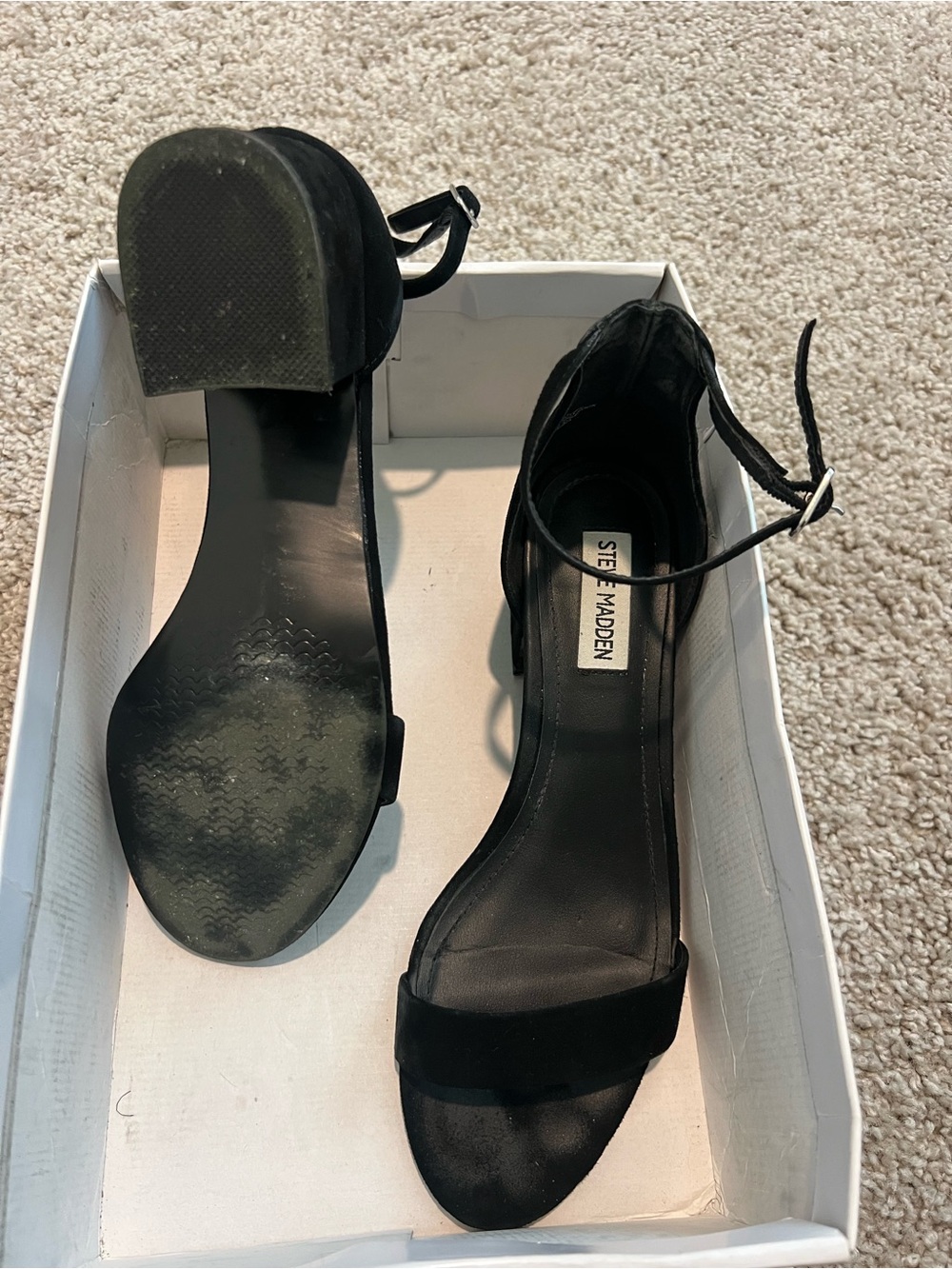 Steve Madden Irenee Women's Black Ankle-Strap Sandals - Picture 4 of 8
